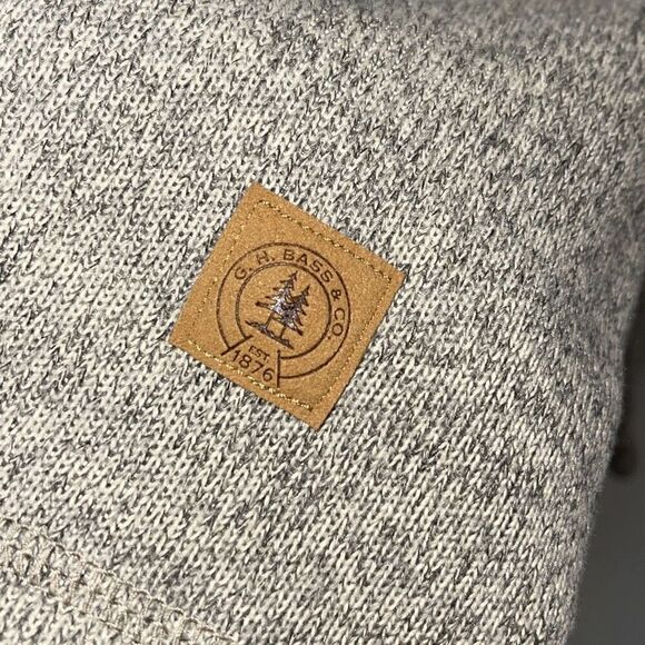 G.H. Bass & Co Mens 1/4 Button Henley Fleece Pullover Sweater Gray Small - Picture 4 of 8